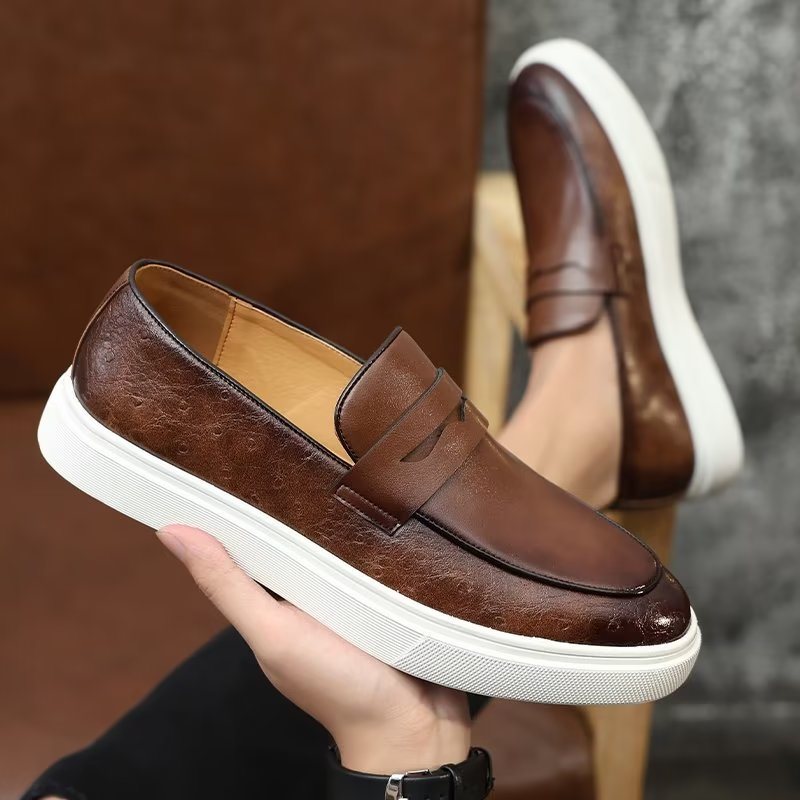 Ανδρικά Παπούτσια Casual Μοντέρνα Με Slip-on Πλατφόρμα - Καφέ