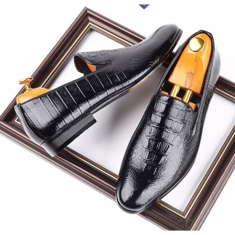 Ανδρικά Παπούτσια Loafers Slip-on Brogue - Μαύρο 