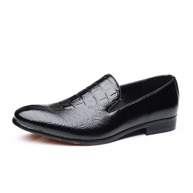 Ανδρικά Παπούτσια Loafers Slip-on Brogue - Μαύρο 