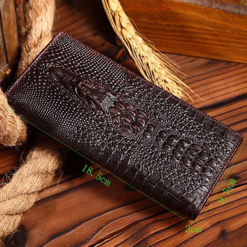 Ανδρικά Πορτοφόλια Στάνταρ Πορτοφόλι Chic Crocgloss Crocodile Pattern - Καφές