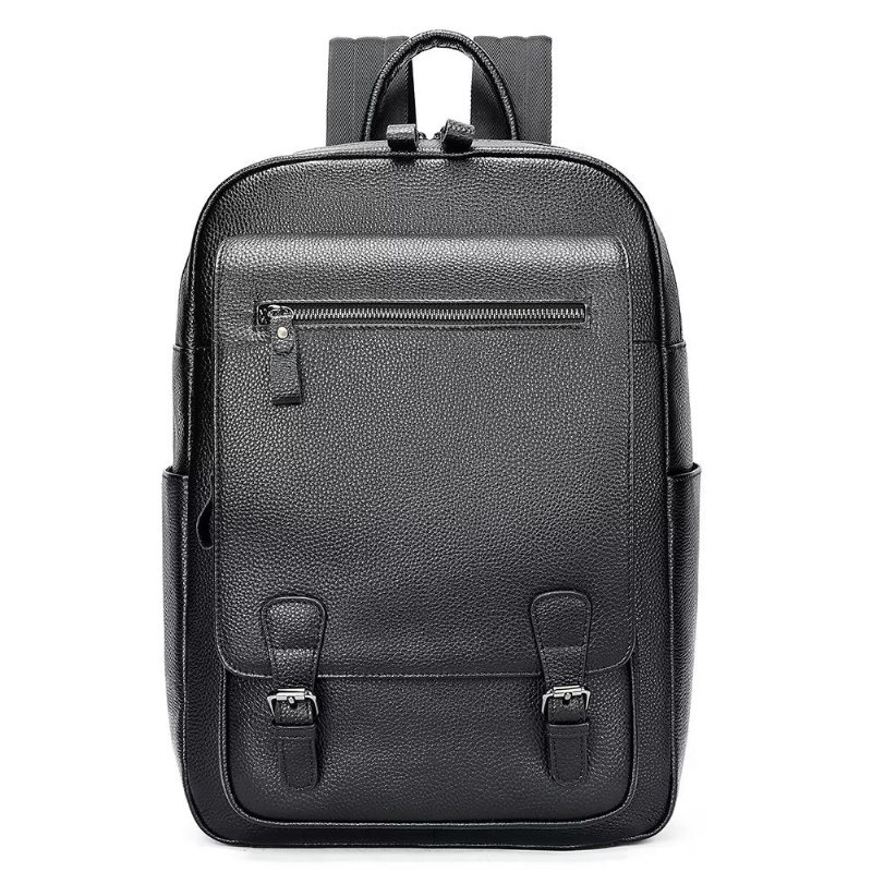 Ανδρικά Σακίδια Πλάτης Cowhide Business Travel Tech Backpack - Μαύρος