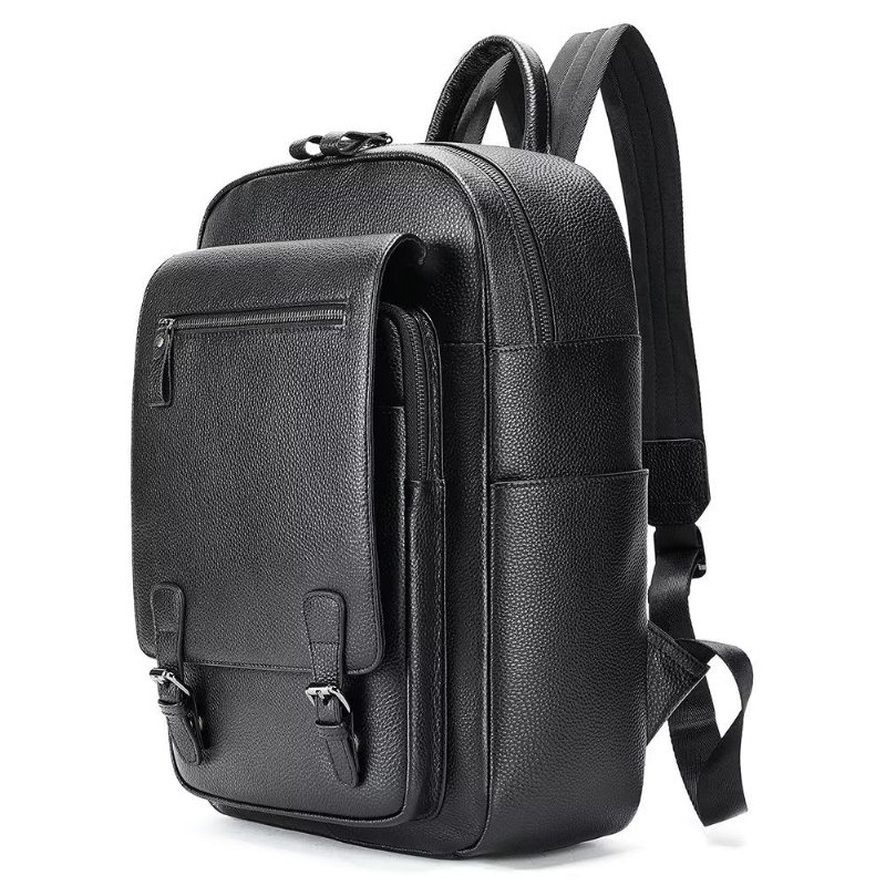 Ανδρικά Σακίδια Πλάτης Cowhide Business Travel Tech Backpack - Μαύρος