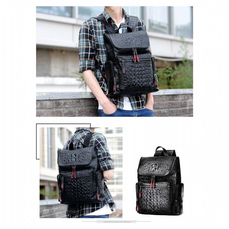 Ανδρικά Σακίδια Πλάτης Exotic Zipper Softback Flap Backpack - Μαύρο 