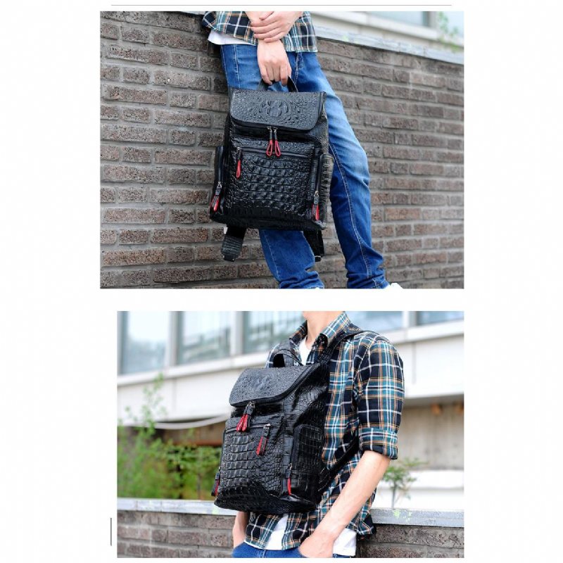 Ανδρικά Σακίδια Πλάτης Exotic Zipper Softback Flap Backpack - Μαύρο 