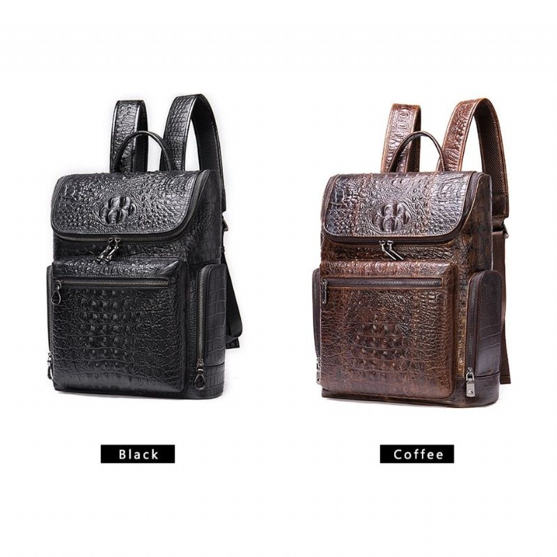 Ανδρικά Σακίδια Πλάτης Vintage Chic Leather Tech Travel Backpack - Μαύρο 