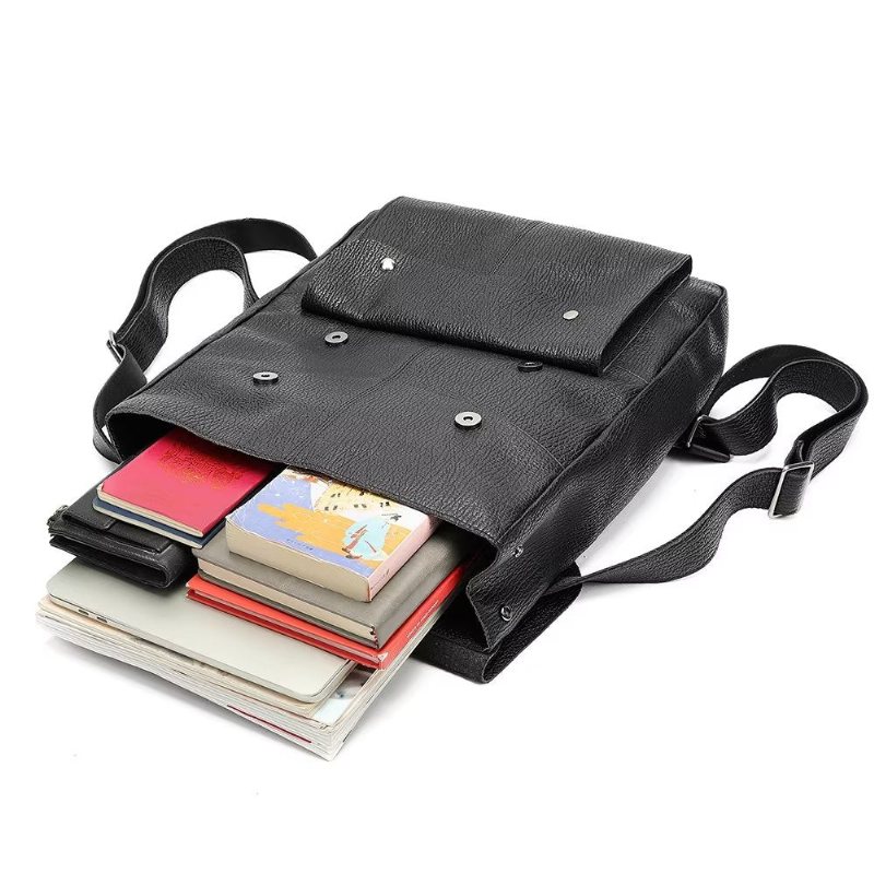 Ανδρικά Σακίδια Πλάτης Από Δέρμα Αγελάδας Business Travel Organizer - Μαύρος