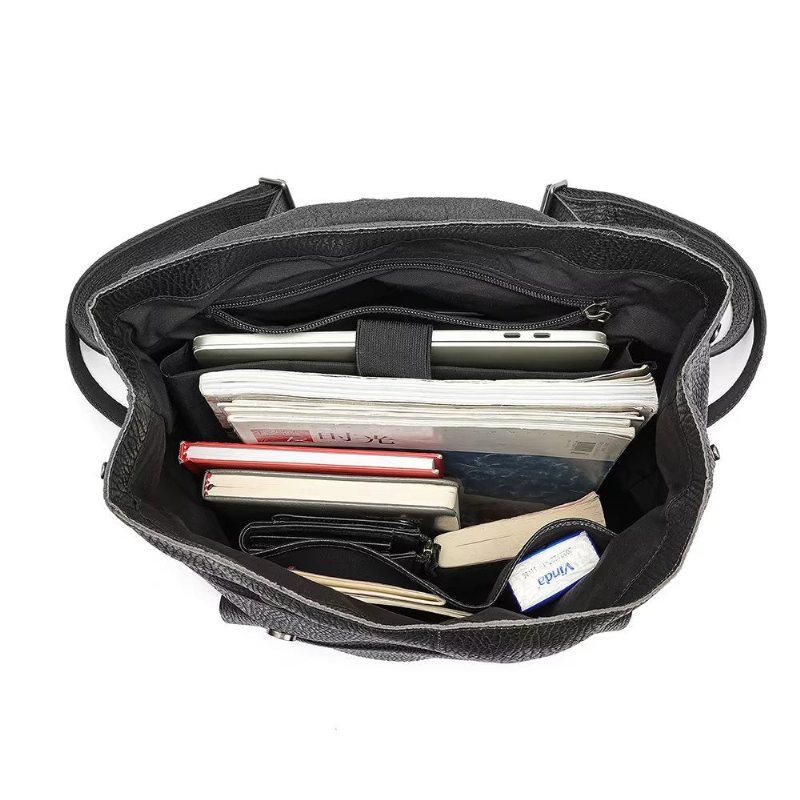 Ανδρικά Σακίδια Πλάτης Από Δέρμα Αγελάδας Business Travel Organizer - Μαύρος