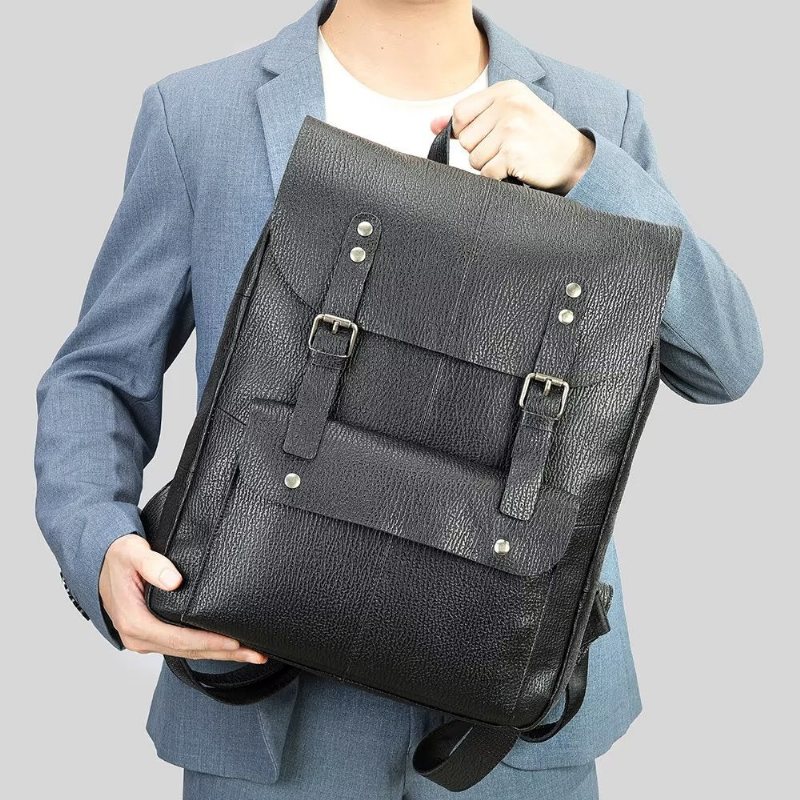 Ανδρικά Σακίδια Πλάτης Από Δέρμα Αγελάδας Business Travel Organizer - Μαύρος