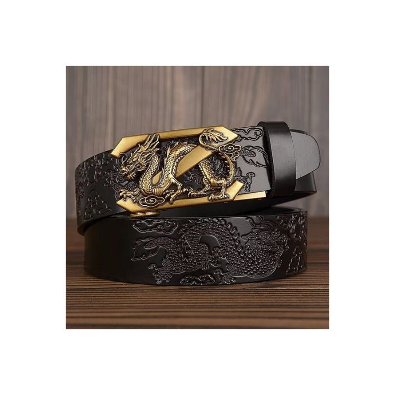 Ανδρικές Ζώνες Exquisite Chinese Dragon Automatic Belt - Μαύρος