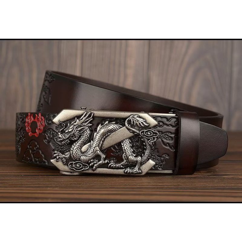 Ανδρικές Ζώνες Exquisite Chinese Dragon Automatic Belt - Μαύρος 1