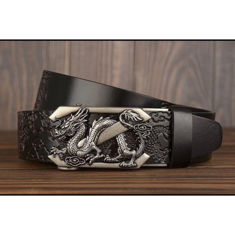 Ανδρικές Ζώνες Exquisite Chinese Dragon Automatic Belt - Μαύρος 1