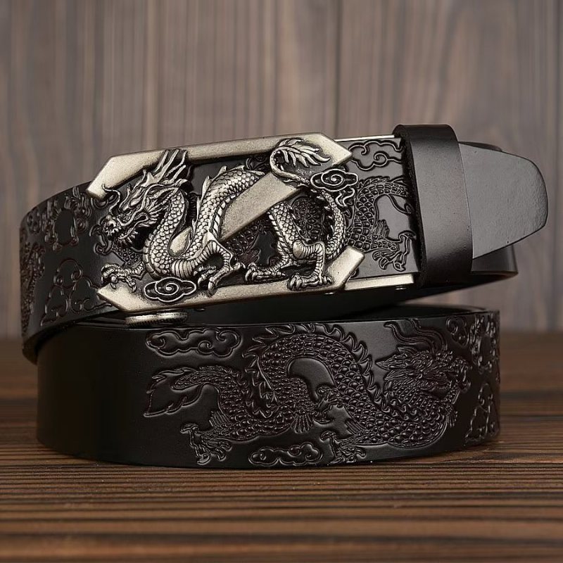 Ανδρικές Ζώνες Exquisite Chinese Dragon Automatic Belt - Μαύρος 1