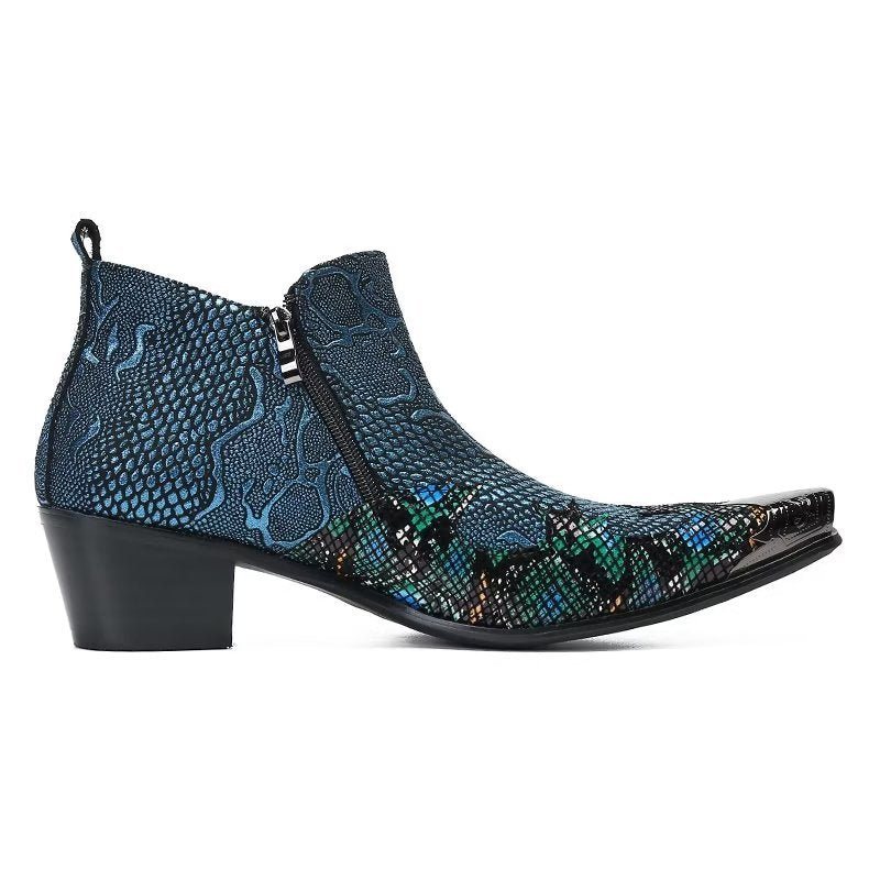 Ανδρικές Μπότες Exotic Charm Γνήσιο Δέρμα Flashy Dress Boots - Μπλε