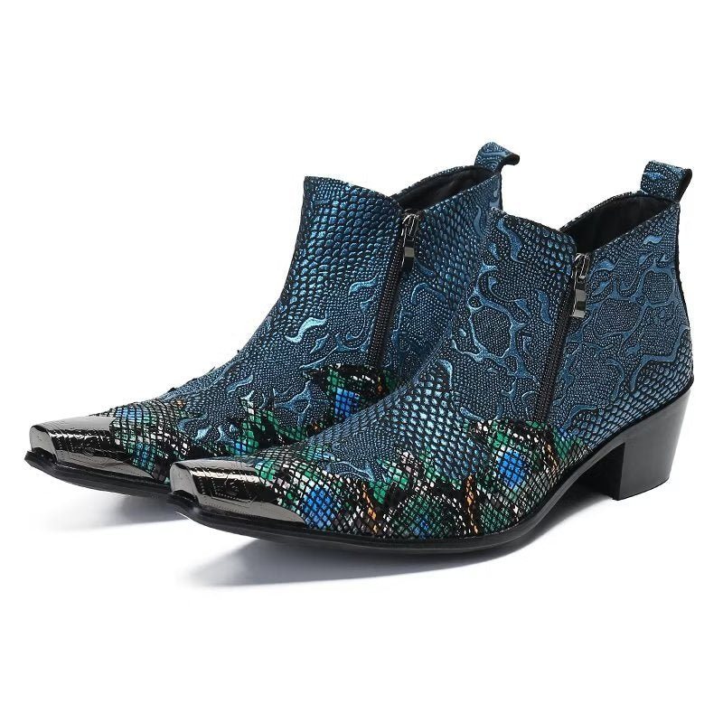 Ανδρικές Μπότες Exotic Charm Γνήσιο Δέρμα Flashy Dress Boots - Μπλε