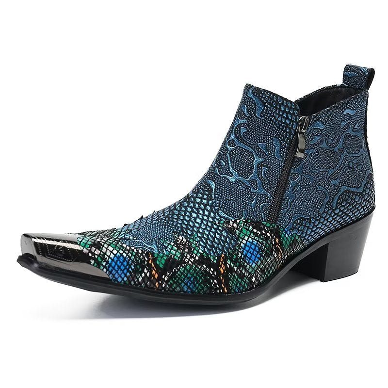 Ανδρικές Μπότες Exotic Charm Γνήσιο Δέρμα Flashy Dress Boots - Μπλε