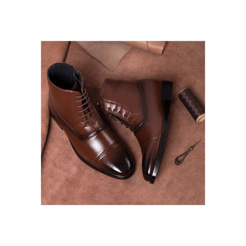 Ανδρικές Μπότες Exotic Lace-up High Bullock Boots - Καφέ