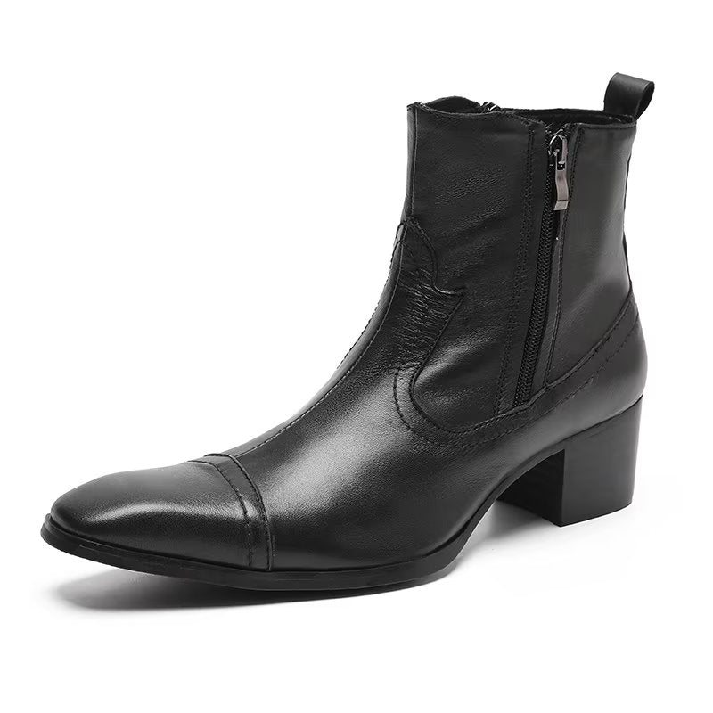 Ανδρικές Μπότες Exotic Leather Statement Dress Boots - Μαύρο