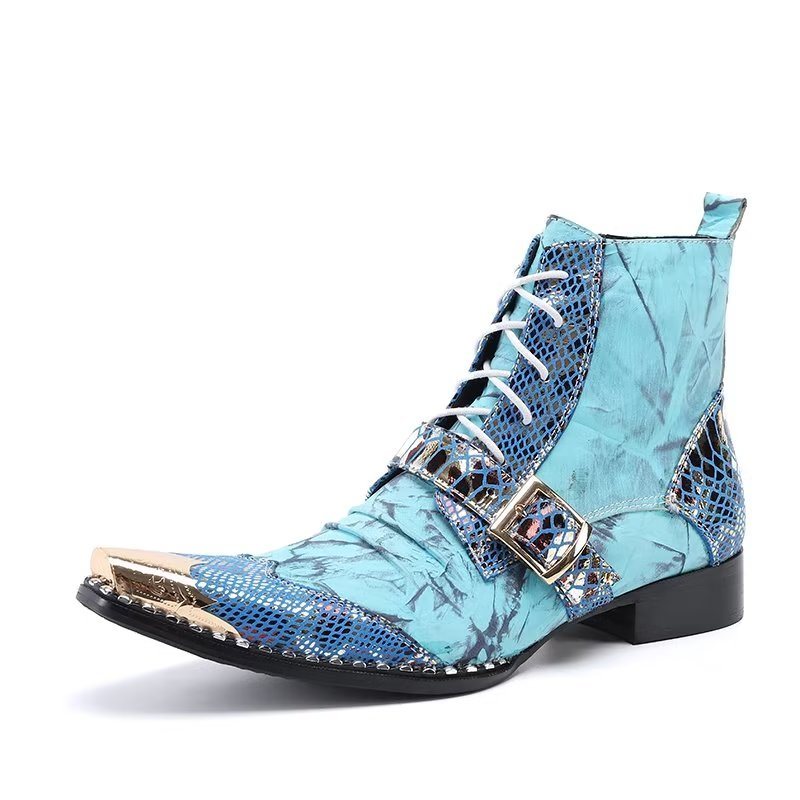 Ανδρικές Μπότες Exotic Texture High Dress Boots - Μπλε 