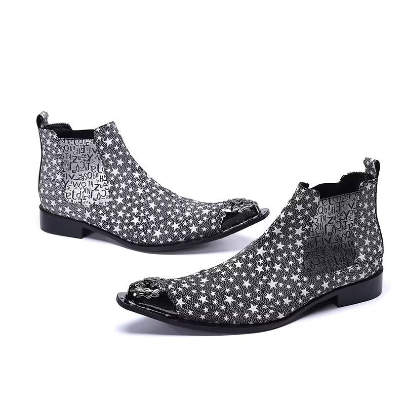 Ανδρικές Μπότες Exotic Texture Slip-on Chelsea - Γκρί