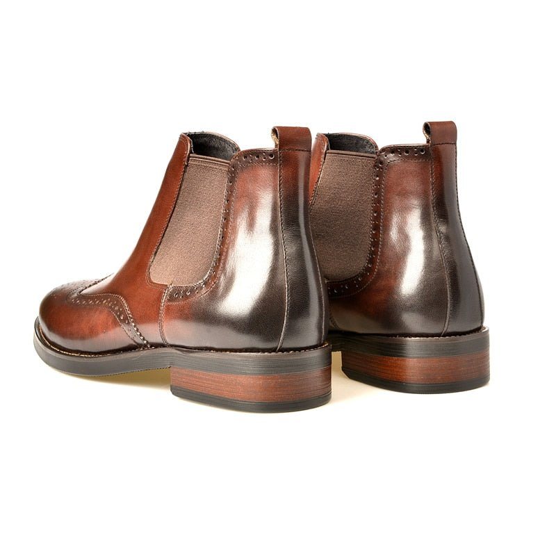 Ανδρικές Μπότες Flat Slip On Designer Ankle Boots - Καφές