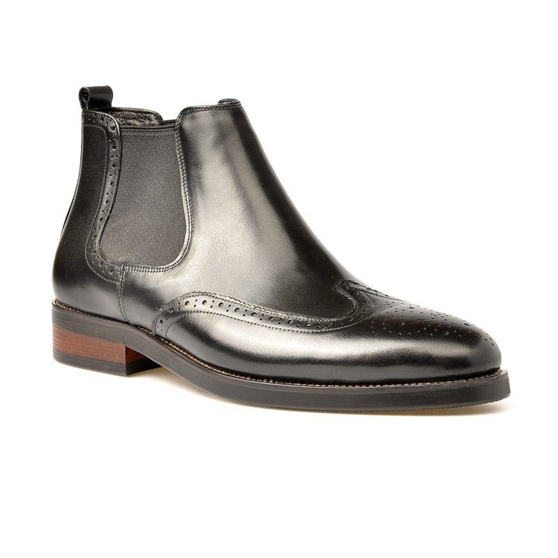 Ανδρικές Μπότες Flat Slip On Designer Ankle Boots - Μαύρο