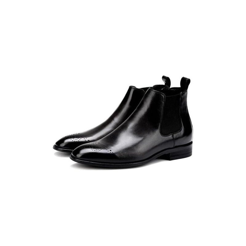 Ανδρικές Μπότες Slip-on Flat Heel Boots - Μαύρο 