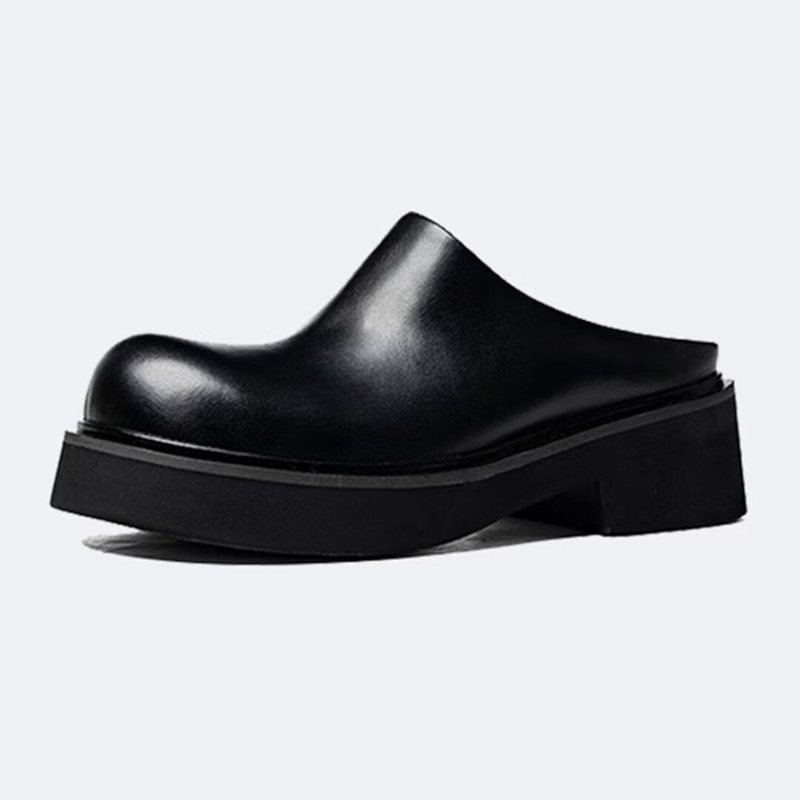 Ανδρικές Μπότες Slip-on Δερμάτινες - Μαύρος