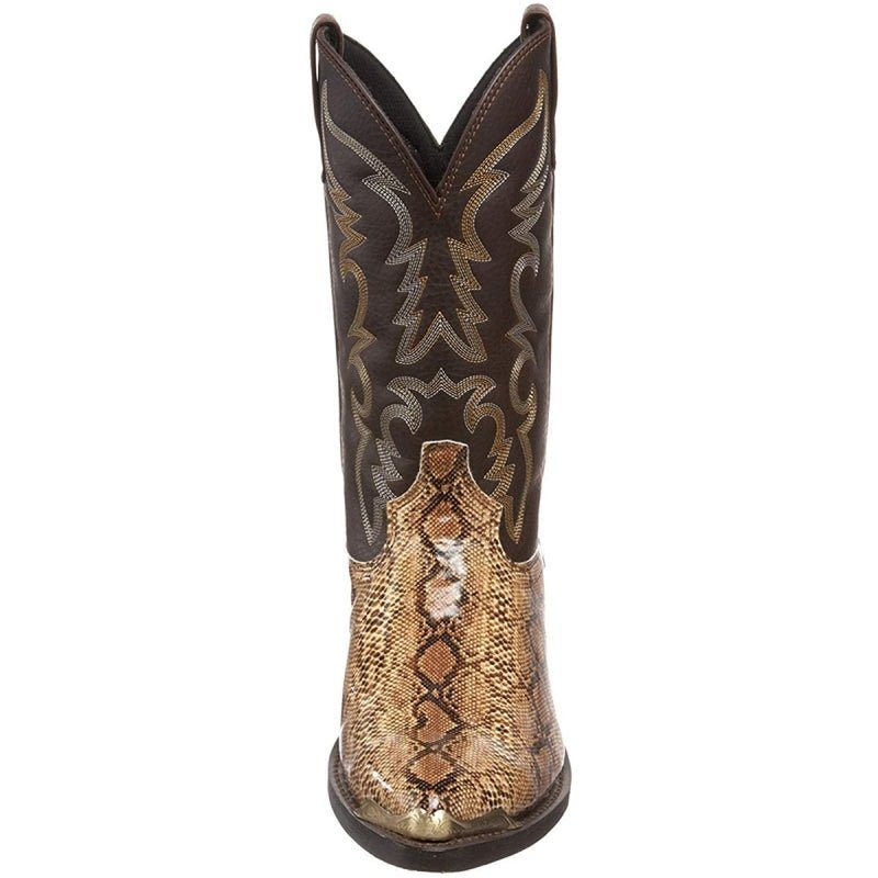 Ανδρικές Μπότες Κεντημένες Εξωτικές Western Mid-calf Cowboy Boots - Καφές