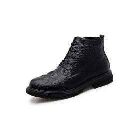 Ανδρικές Μπότες Πολυτέλεια Crocfur Crocodile Pattern Ankle Boots