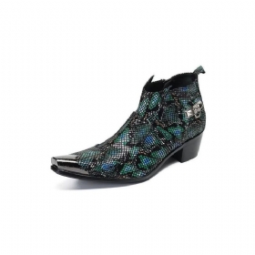 Ανδρικές Μπότες Πολυτέλεια Exotic Leather Statement Dress Boots