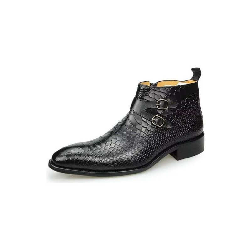 Ανδρικές Μπότες Πολυτέλεια Serpent Zipper Ankle Business Dresses - Μαύρο