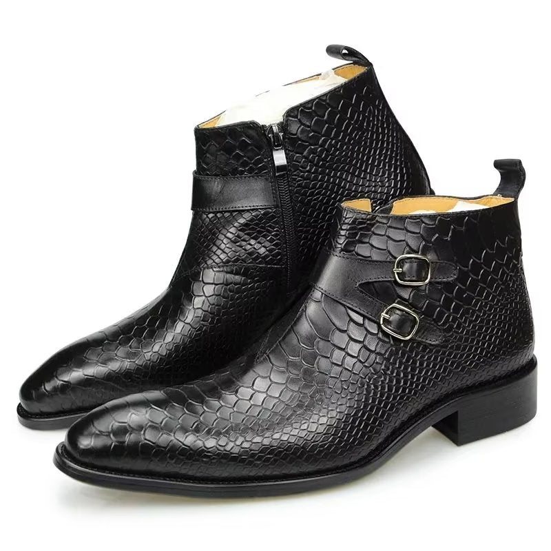 Ανδρικές Μπότες Πολυτέλεια Serpent Zipper Ankle Business Dresses - Μαύρο