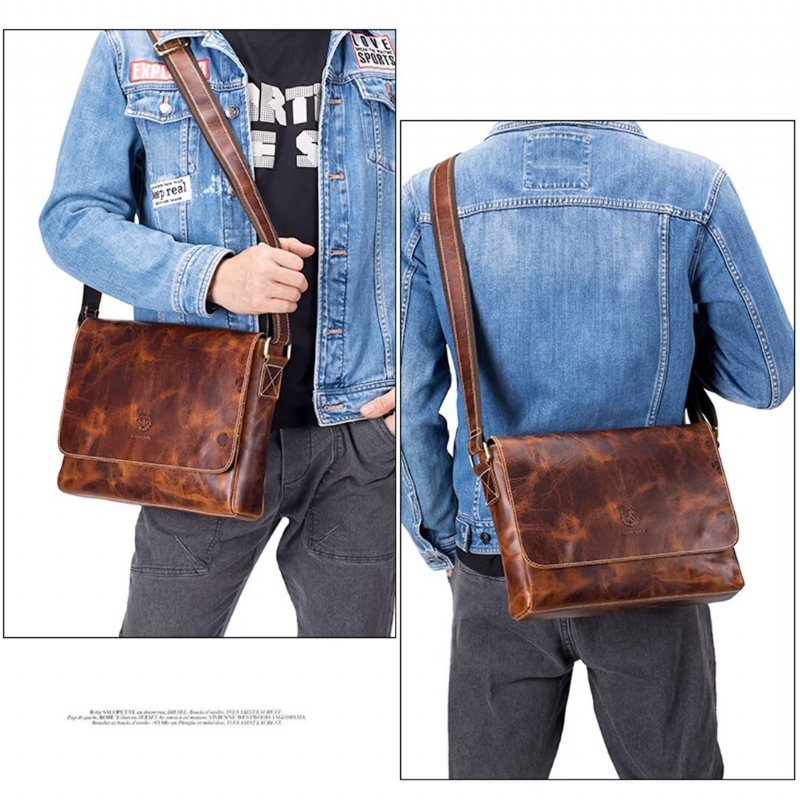 Ανδρικές Τσάντες Ώμου Aristocrat Urban Leather Portfolio - Καφέ 