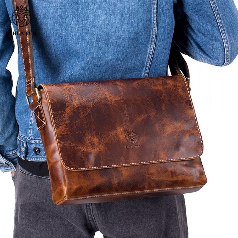 Ανδρικές Τσάντες Ώμου Aristocrat Urban Leather Portfolio - Καφέ 