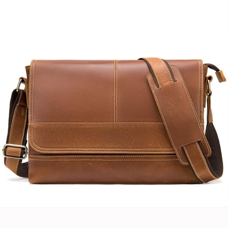 Ανδρικές Τσάντες Ώμου Chic Cover Close Crossbody Τσάντα Messenger - Καφές