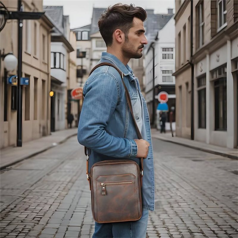 Ανδρικές Τσάντες Ώμου Distinguished Dapper Leather Tote - Καφές