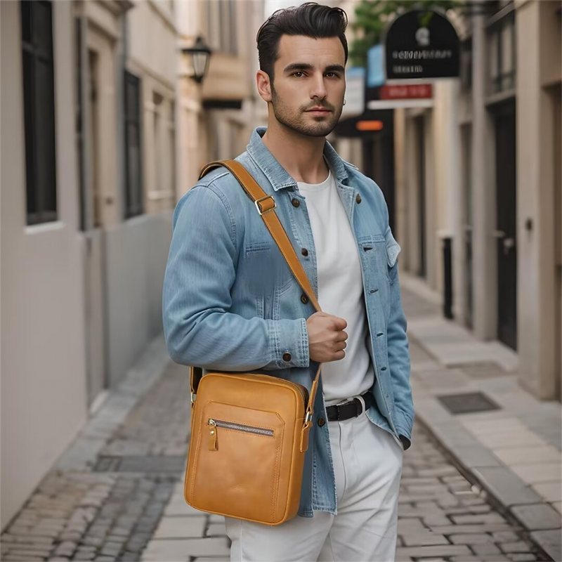 Ανδρικές Τσάντες Ώμου Distinguished Dapper Leather Tote - Καφές