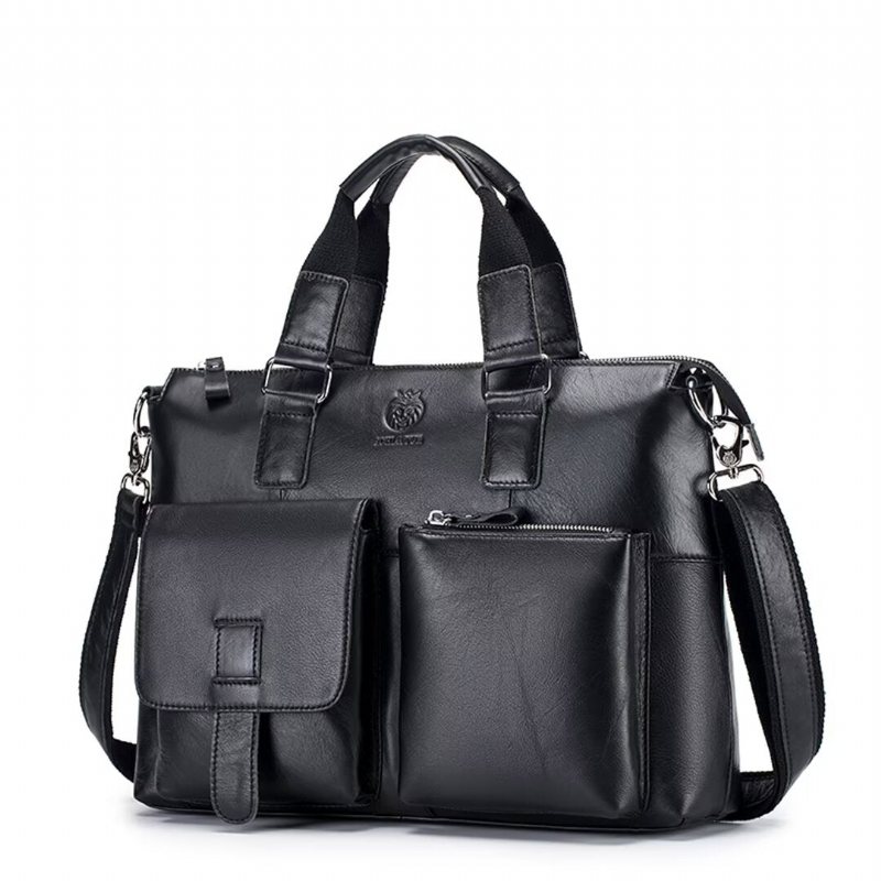 Ανδρικές Τσάντες Ώμου Distinguished Square Leather Holdall - Μαύρο