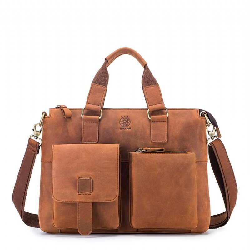 Ανδρικές Τσάντες Ώμου Distinguished Square Leather Holdall - Μαύρο