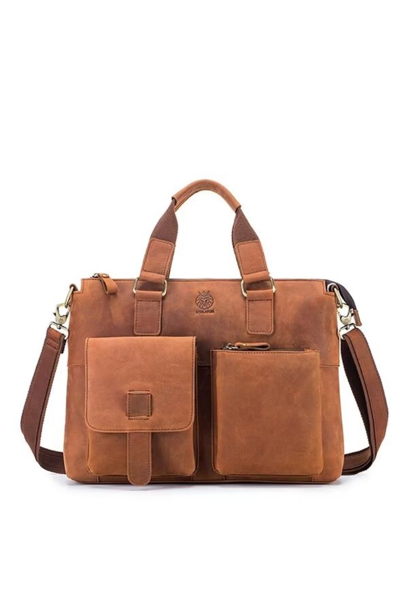 Ανδρικές Τσάντες Ώμου Distinguished Square Leather Holdall - Μαύρο