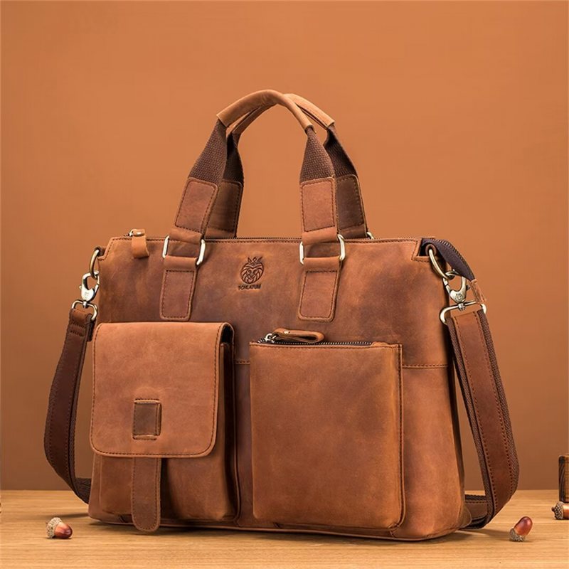 Ανδρικές Τσάντες Ώμου Distinguished Square Leather Holdall - Μαύρο