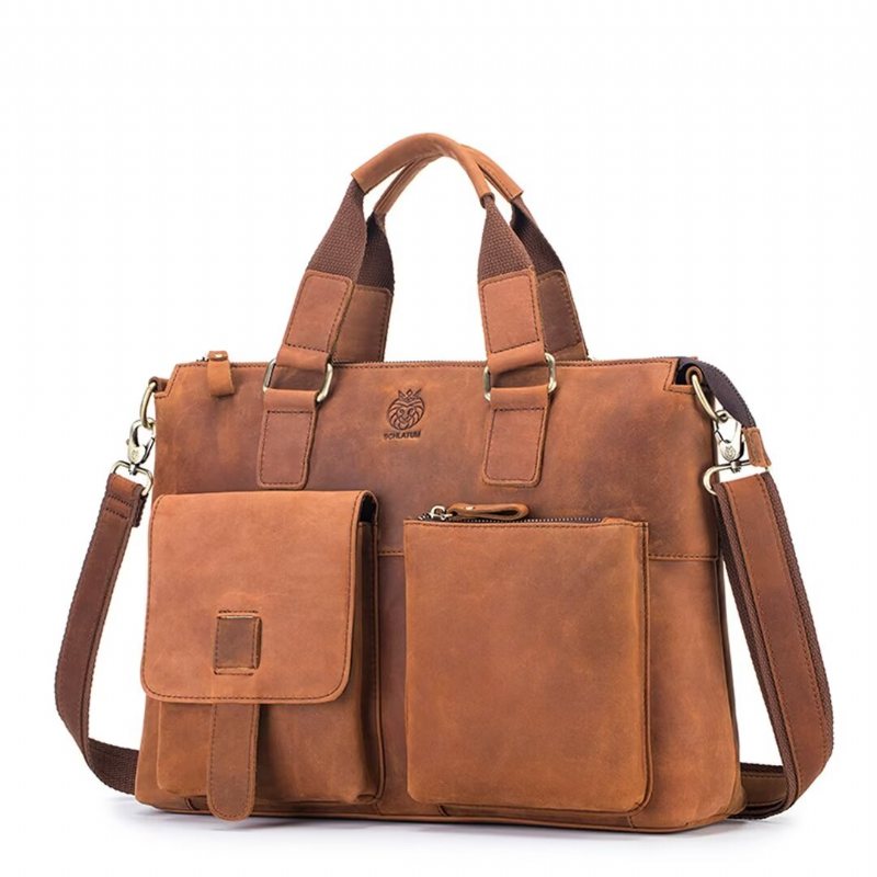 Ανδρικές Τσάντες Ώμου Distinguished Square Leather Holdall - Μαύρο