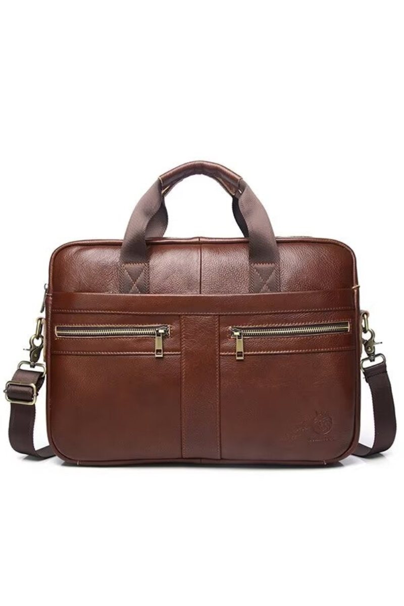 Ανδρικές Τσάντες Ώμου Executive Square Leather Satchel