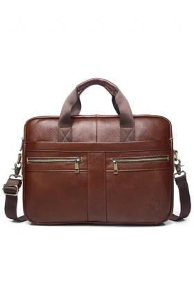 Ανδρικές Τσάντες Ώμου Executive Square Leather Satchel