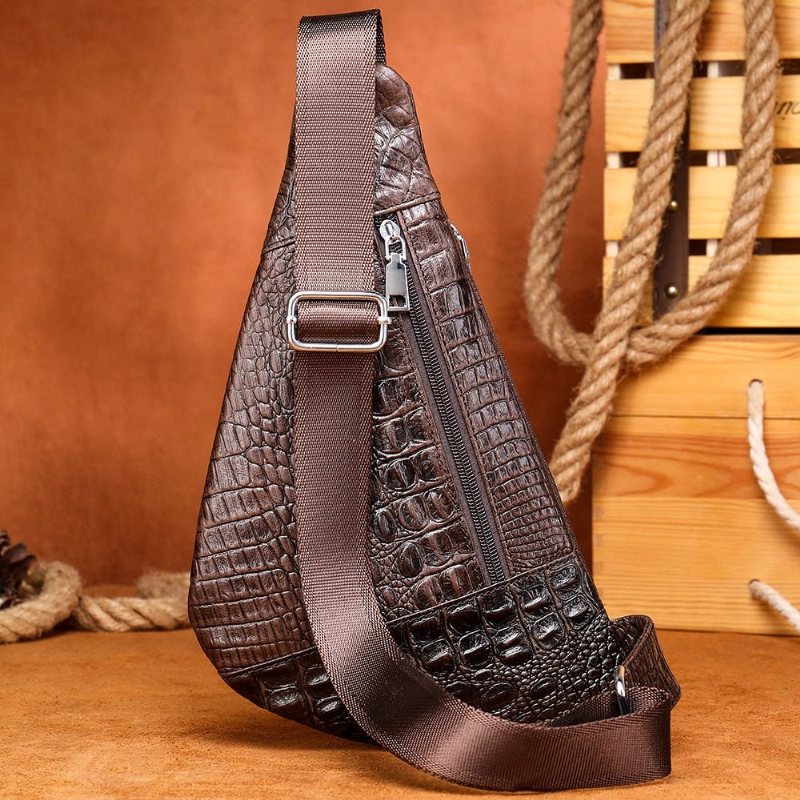 Ανδρικές Τσάντες Ώμου Exotic Saddle Leather Designer Τσάντα Αγγελιοφόρων - Καφέ