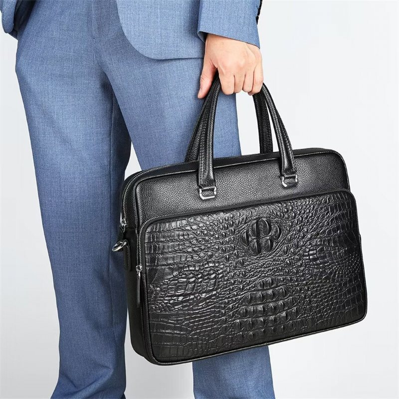 Ανδρικές Τσάντες Ώμου Pinnacle Prestige Alligator Tote - Μαύρος