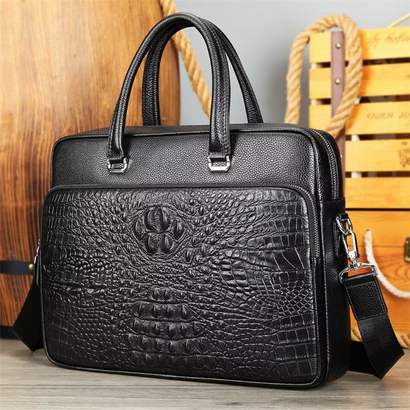 Ανδρικές Τσάντες Ώμου Pinnacle Prestige Alligator Tote - Μαύρος