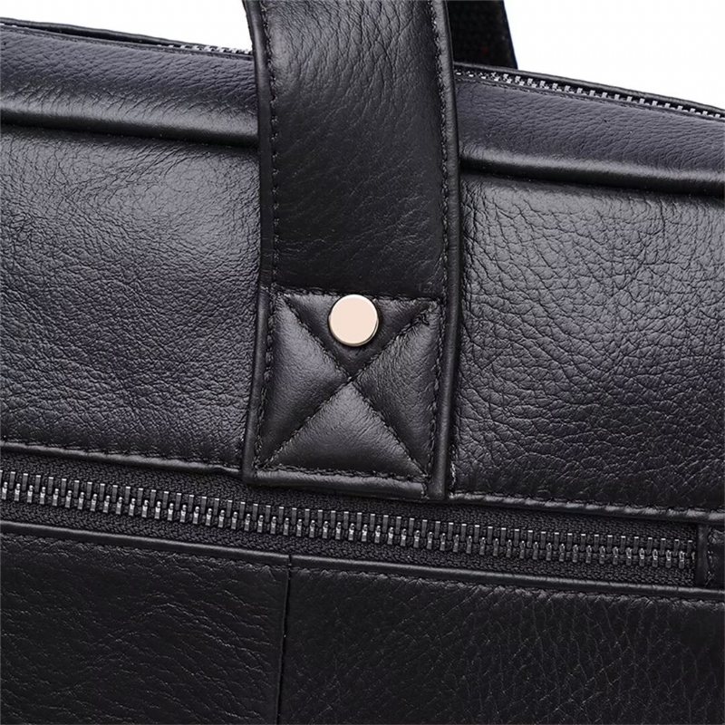 Ανδρικές Τσάντες Ώμου Square Sovereign Leather Tote - Μαύρος