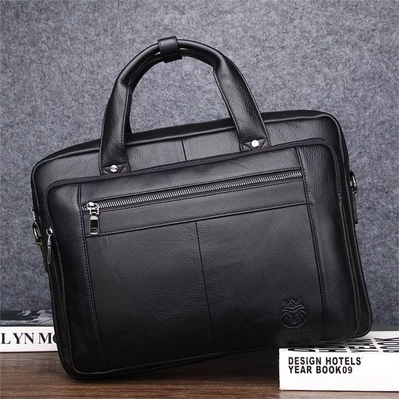 Ανδρικές Τσάντες Ώμου Square Sovereign Leather Tote - Μαύρος