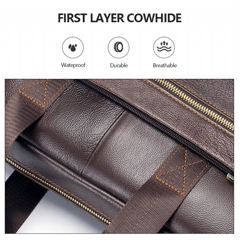 Ανδρικές Τσάντες Ώμου Square Πολυτέλεια Leather Organizer - Μαύρο